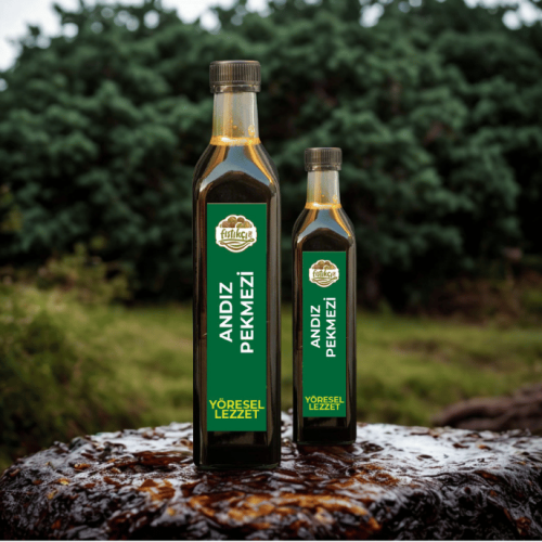 Andız kozalağı ve bir kaşık pekmez yakın çekim